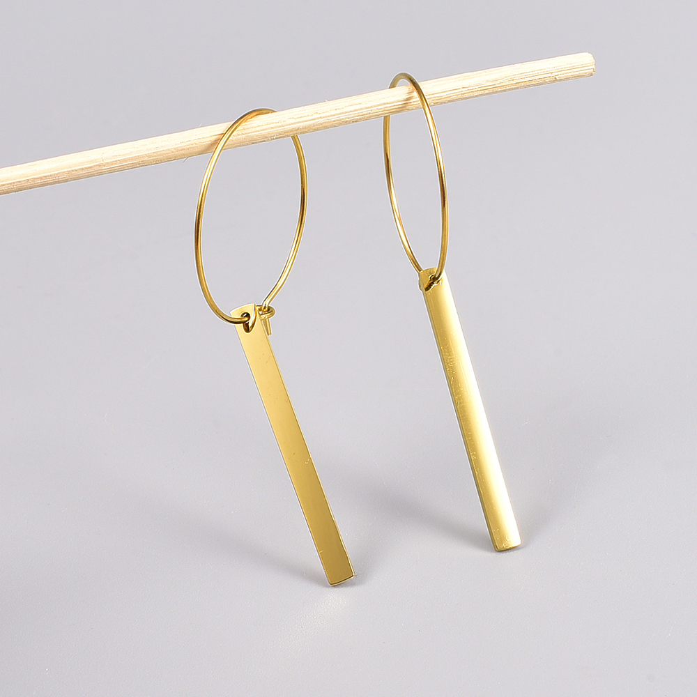 Simple Style Geometric Titanium Steel Earrings Plating Stainless Steel Earrings