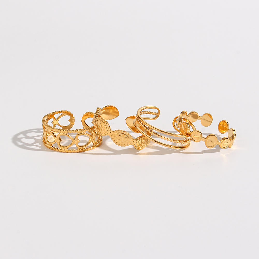 Fashion Geometric Stainless Steel Open Ring Plating Stainless Steel Rings