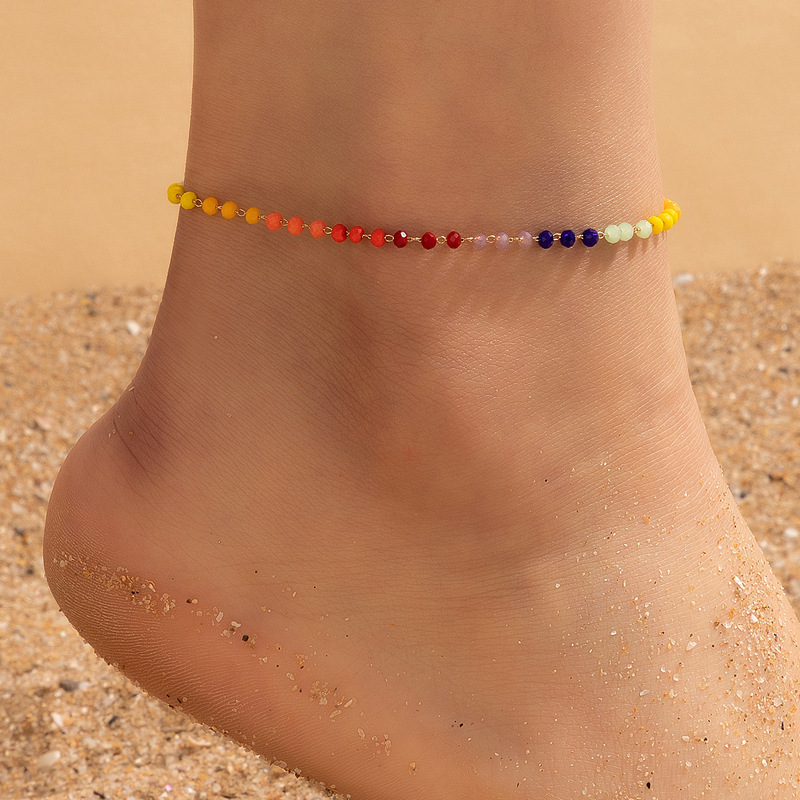 French Style Geometric Alloy Stoving Varnish Alloy Anklet