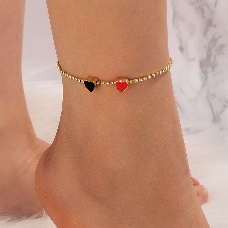 French Style Geometric Alloy Stoving Varnish Alloy Anklet