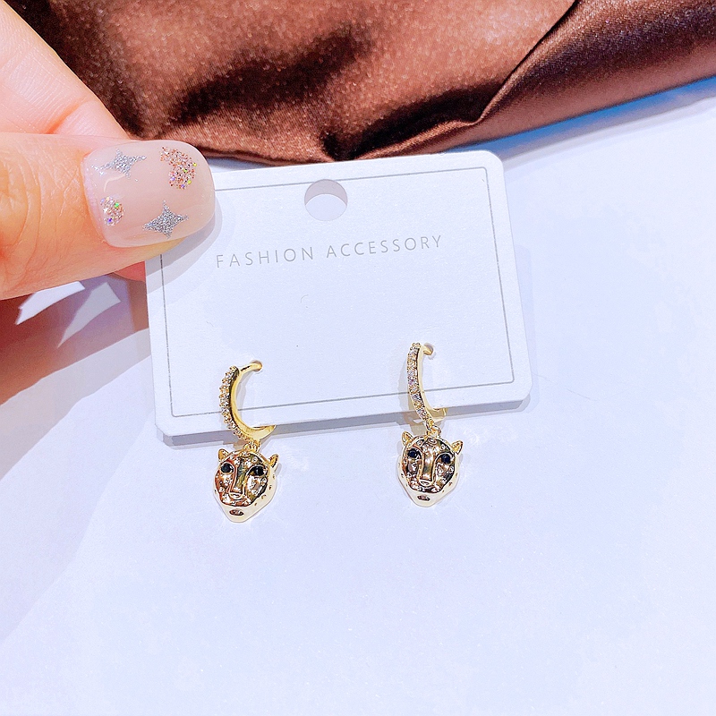 Hip-Hop Animal Copper Dangling Earrings Plating Zircon Copper Earrings