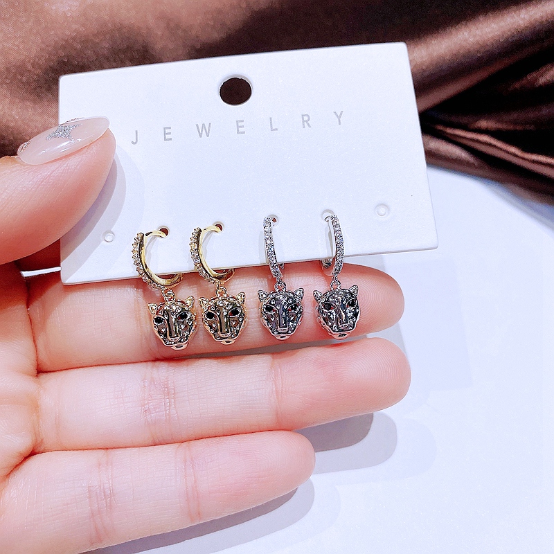 Hip-Hop Animal Copper Dangling Earrings Plating Zircon Copper Earrings