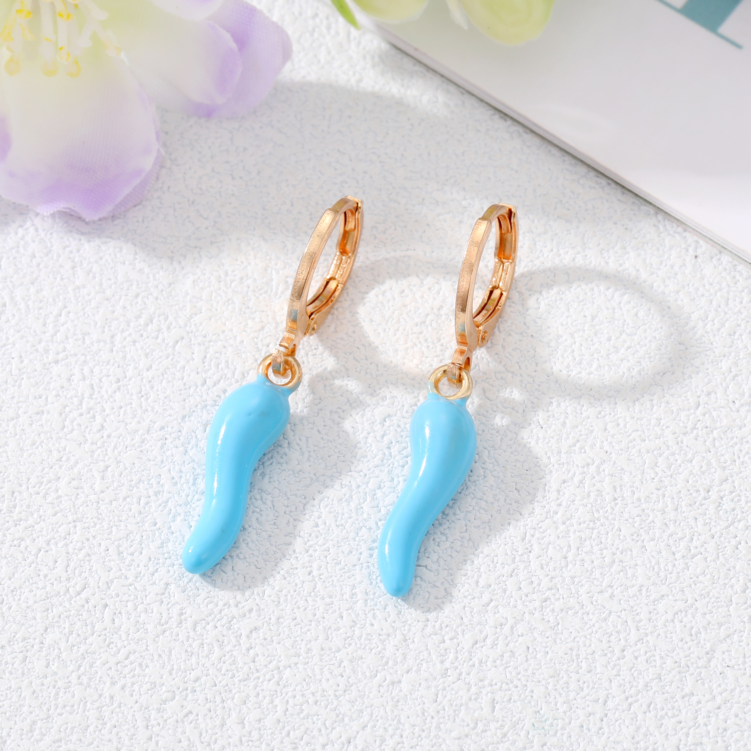 Simple Style Pepper Alloy Enamel Drop Earrings