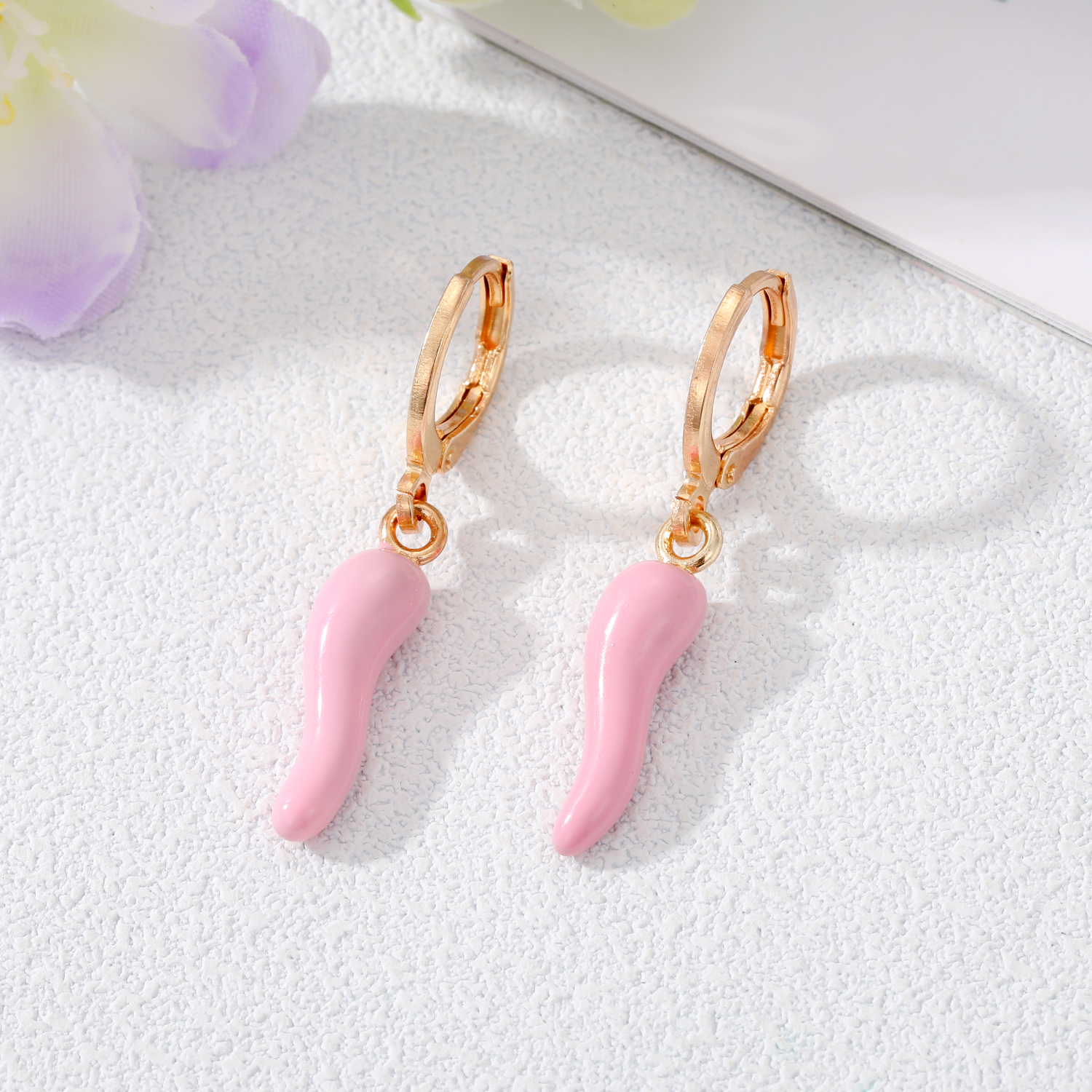 Simple Style Pepper Alloy Enamel Drop Earrings