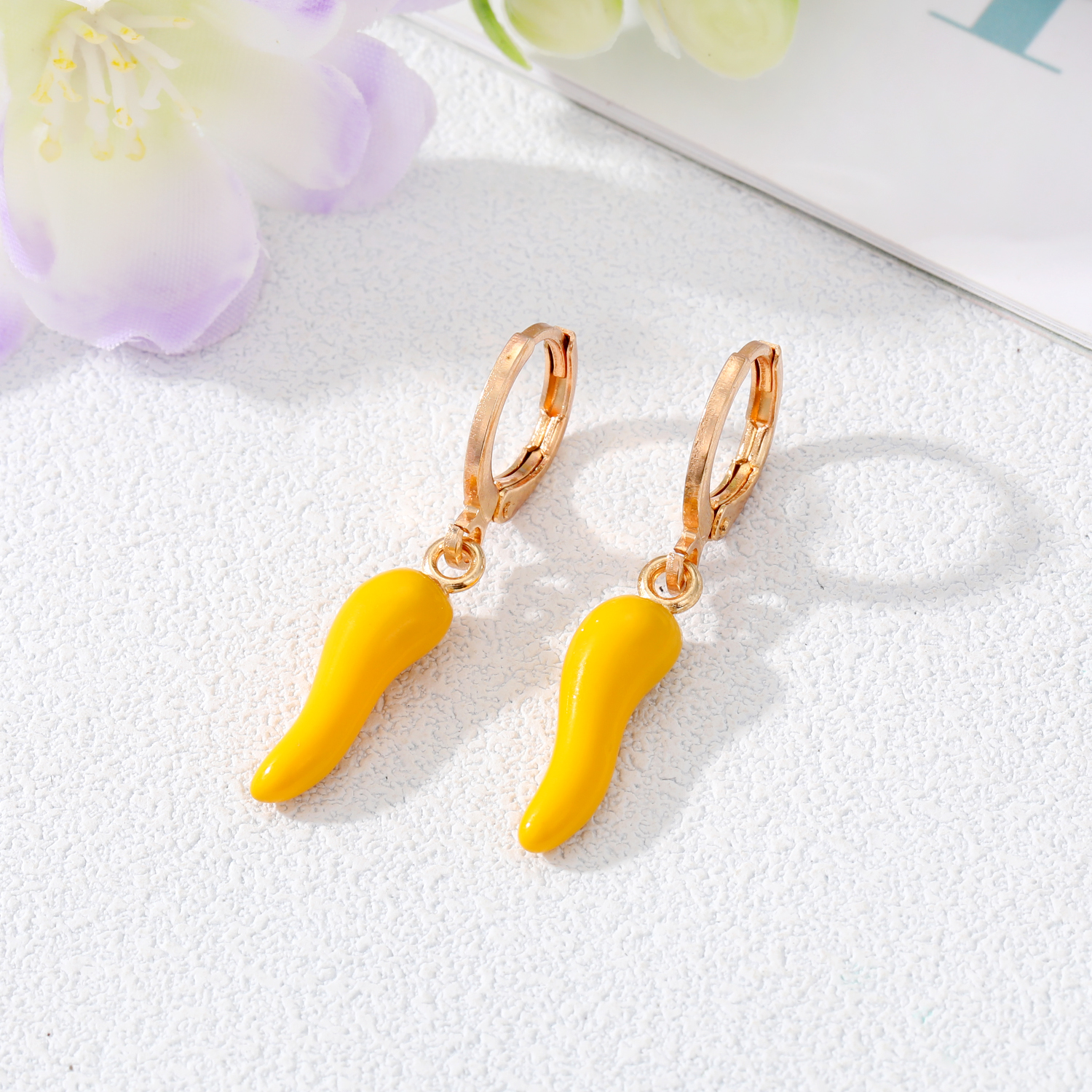 Simple Style Pepper Alloy Enamel Drop Earrings