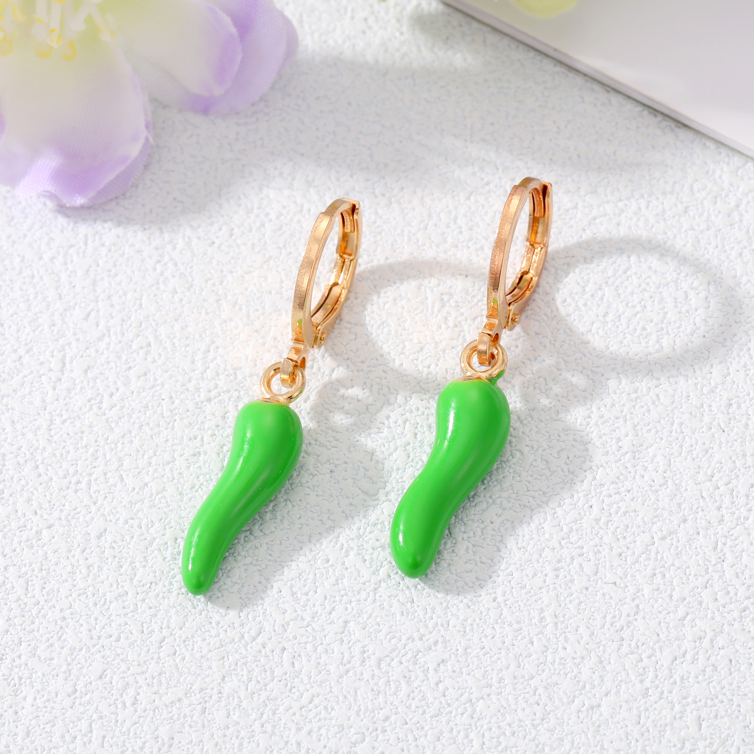 Simple Style Pepper Alloy Enamel Drop Earrings