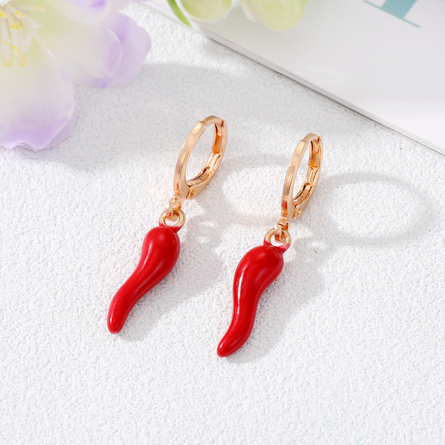 Simple Style Pepper Alloy Enamel Drop Earrings