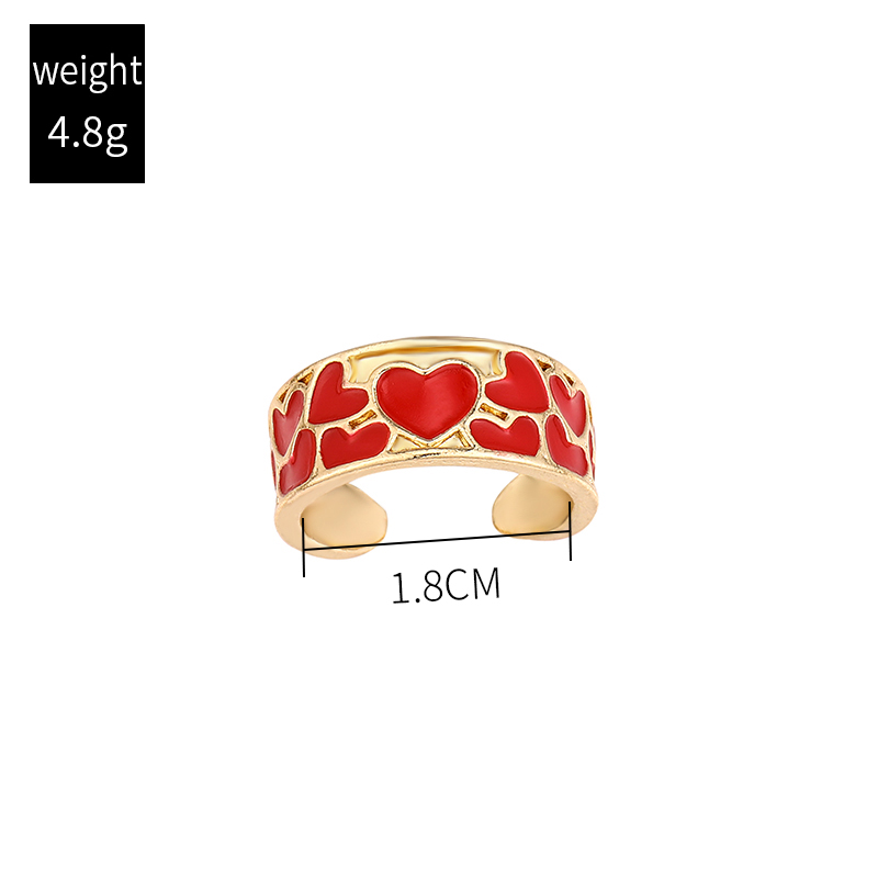 Fashion Heart Shape Alloy Stoving Varnish Open Ring