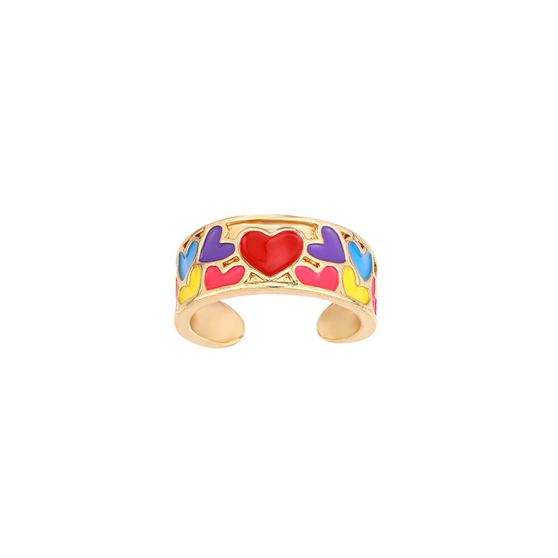 Fashion Heart Shape Alloy Stoving Varnish Open Ring