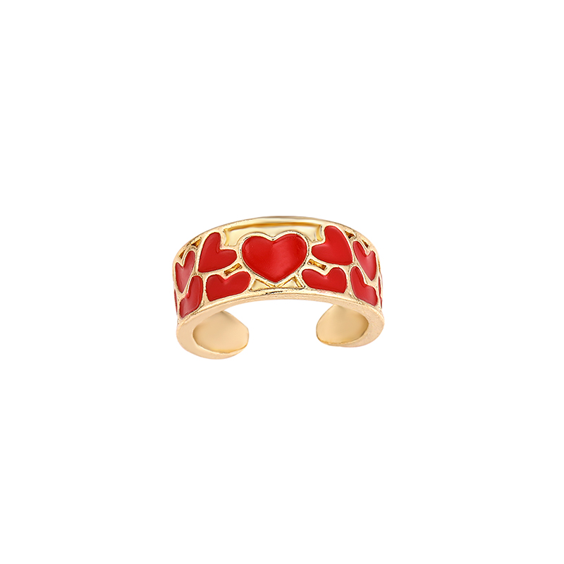 Fashion Heart Shape Alloy Stoving Varnish Open Ring