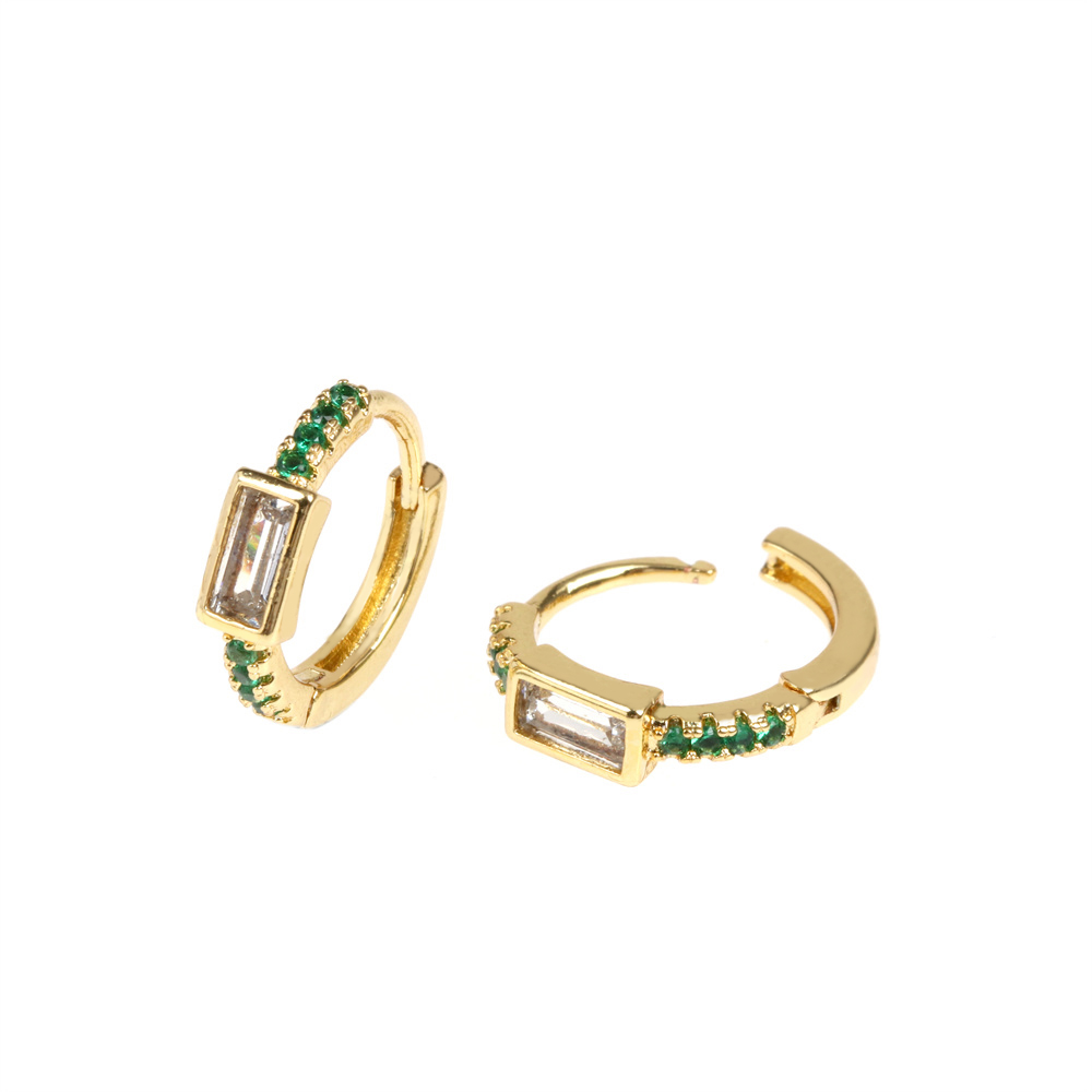 Fashion Round Copper Earrings Inlay Zircon Copper Earrings