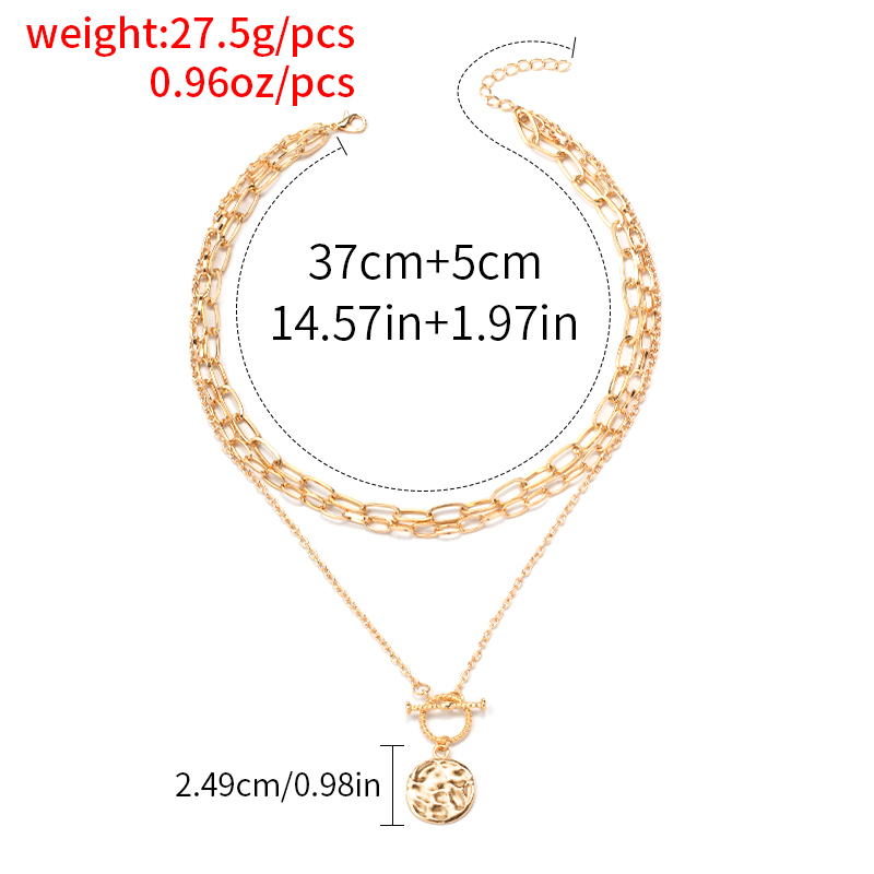 Classic Style Geometric Alloy Layered Layered Necklaces