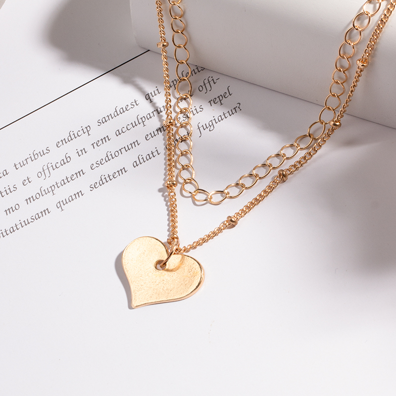 Classic Style Heart Shape Alloy Plating Layered Necklaces