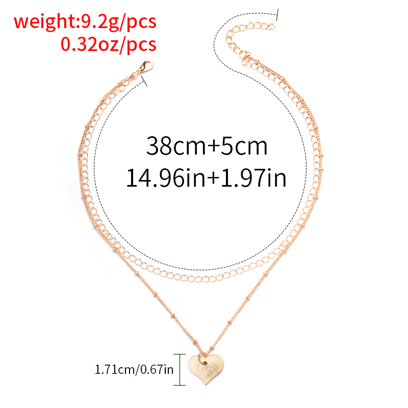 Classic Style Heart Shape Alloy Plating Layered Necklaces