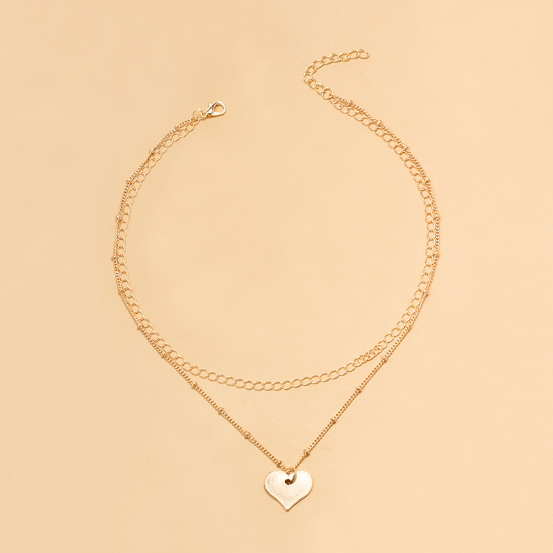 Classic Style Heart Shape Alloy Plating Layered Necklaces