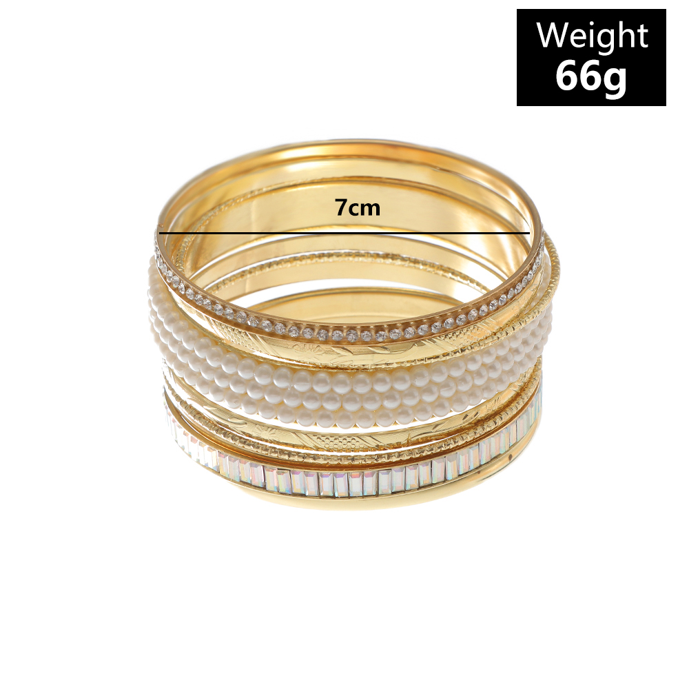 Fashion Geometric Alloy Shiny Metallic Bangle 1 Set