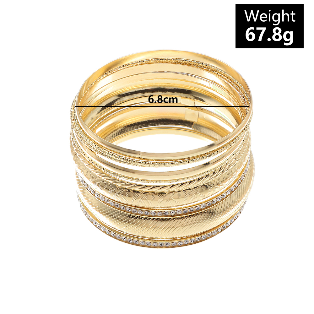 Fashion Geometric Alloy Shiny Metallic Bangle 1 Set