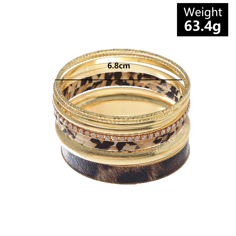 Fashion Geometric Alloy Shiny Metallic Bangle 1 Set