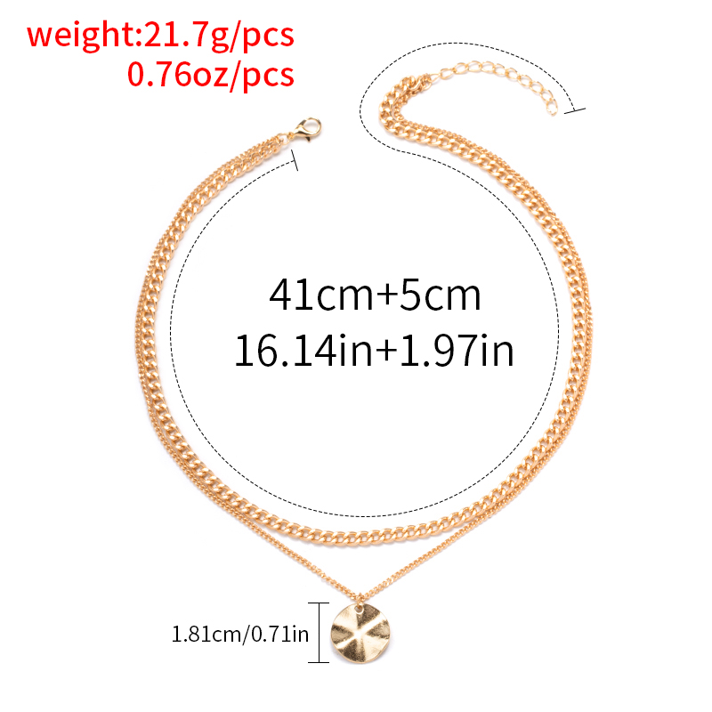 Vintage Style Geometric Alloy Plating Layered Necklaces