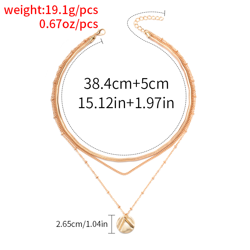 Classic Style Round Alloy Plating Layered Necklaces