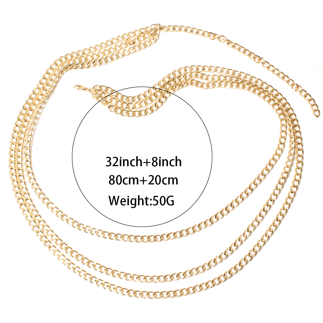 Fashion Geometric Alloy Plating Waist Chain