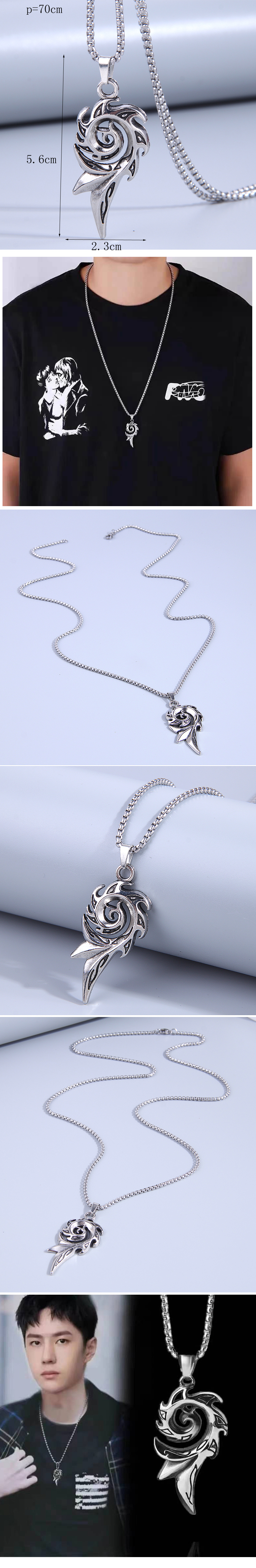 Retro Flame Alloy Hollow Out Necklace 1 Piece