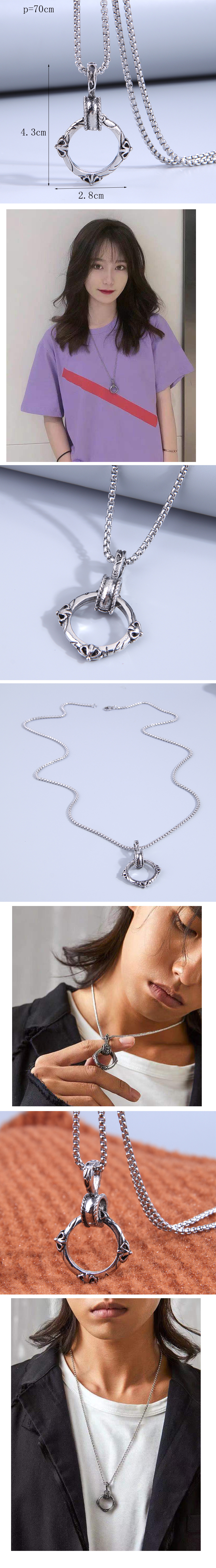 Retro Round Alloy Patchwork Necklace 1 Piece