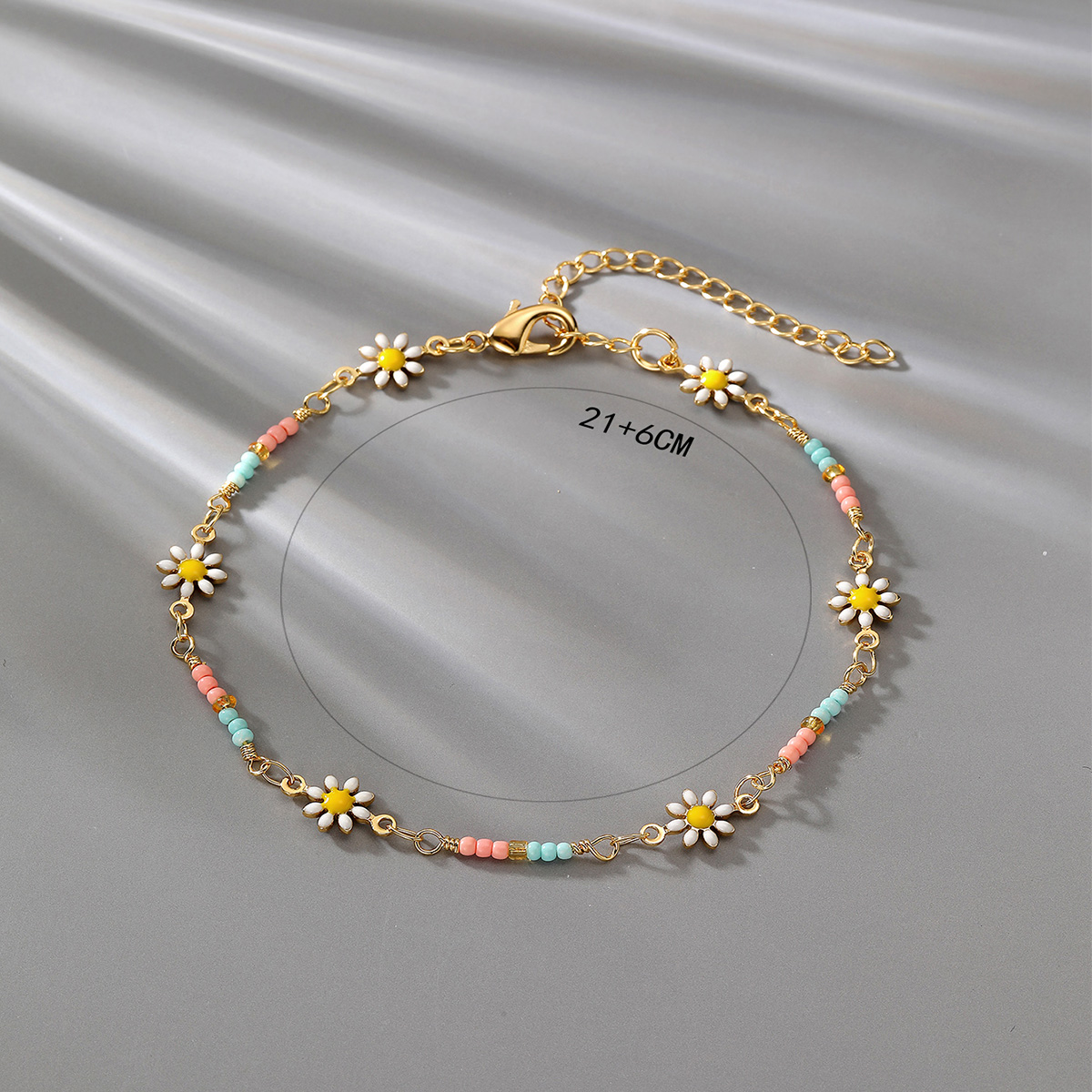 Fashion Flower Copper Plating Anklet 1 Piece