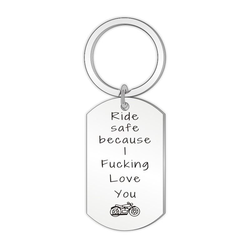 Fashion Letter Motorcycle Stainless Steel Carving Bag Pendant Keychain 1 Piece