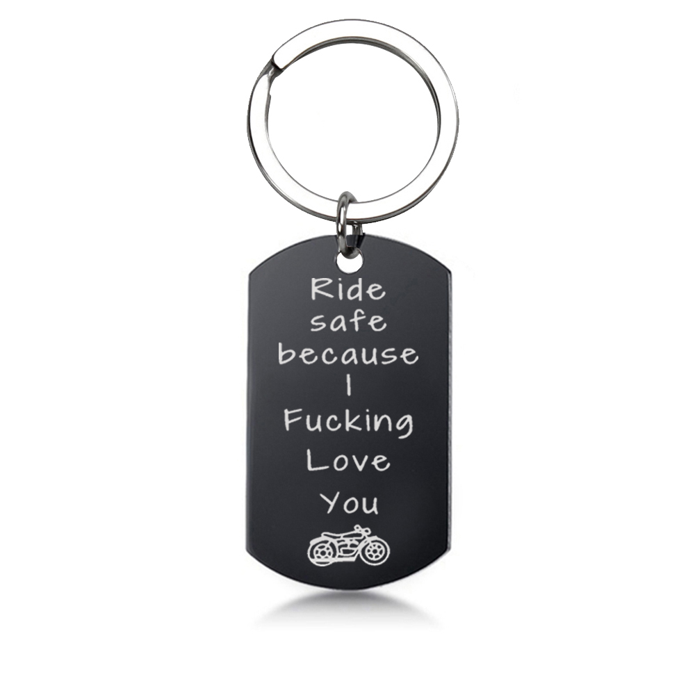 Fashion Letter Motorcycle Stainless Steel Carving Bag Pendant Keychain 1 Piece