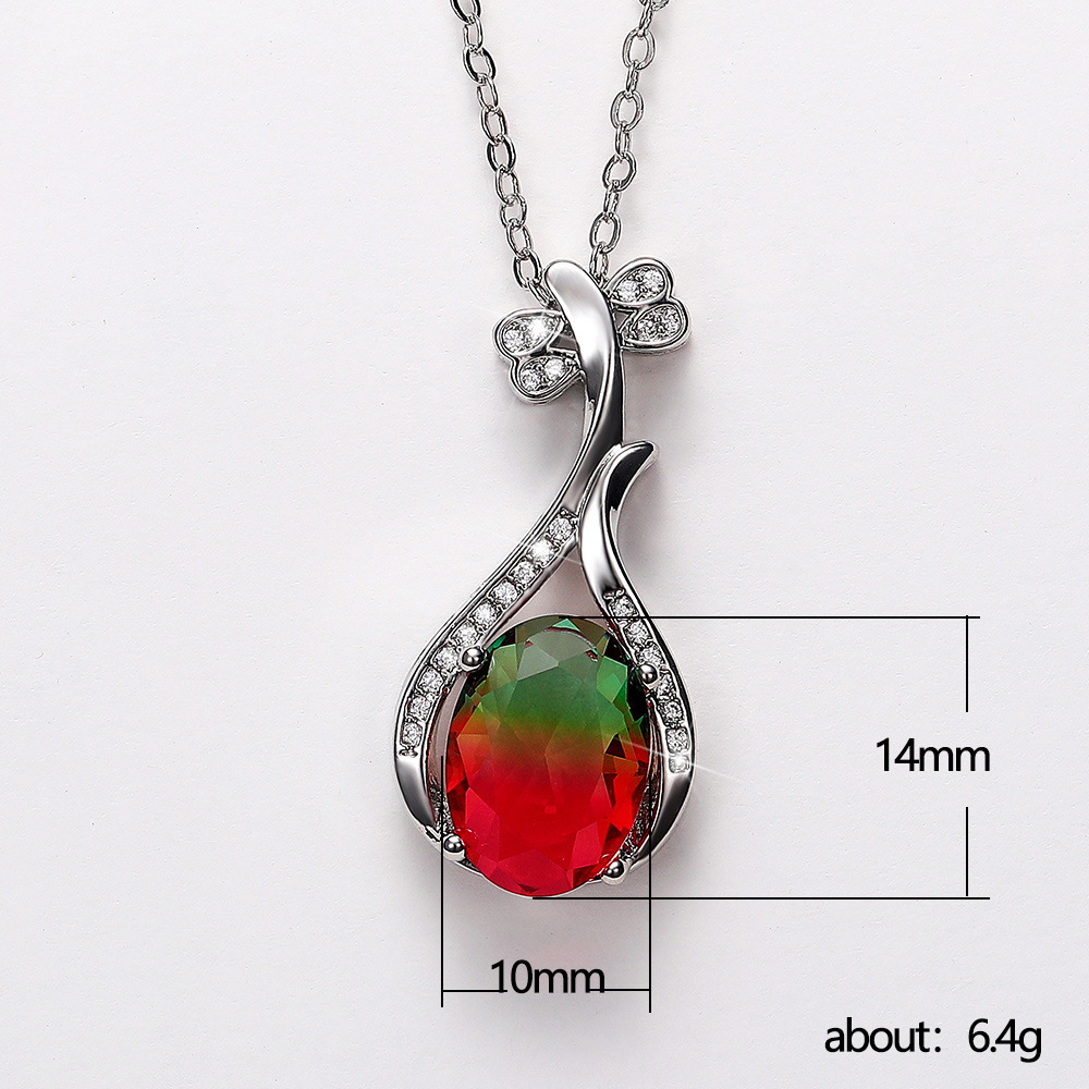 Fashion Geometric Copper Necklace Plating Artificial Diamond Copper Necklaces