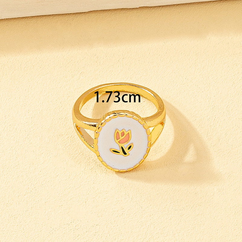 Fashion Flower Alloy Plating Rings