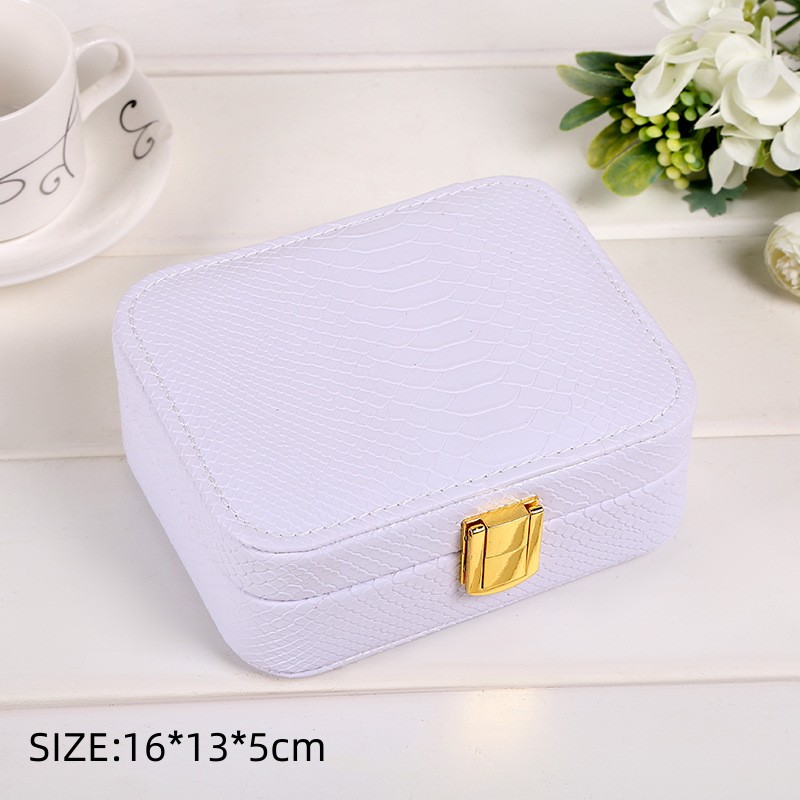 Fashion Geometric Solid Color Pu Leather Jewelry Boxes