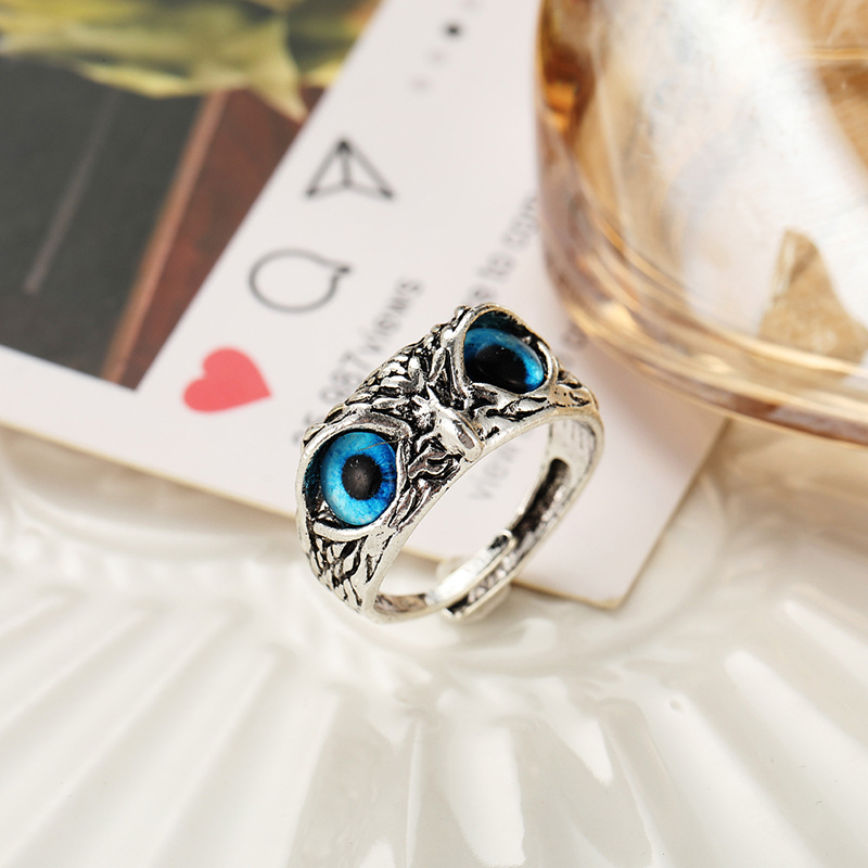 Vintage Style Owl Alloy Plating Open Ring 1 Piece