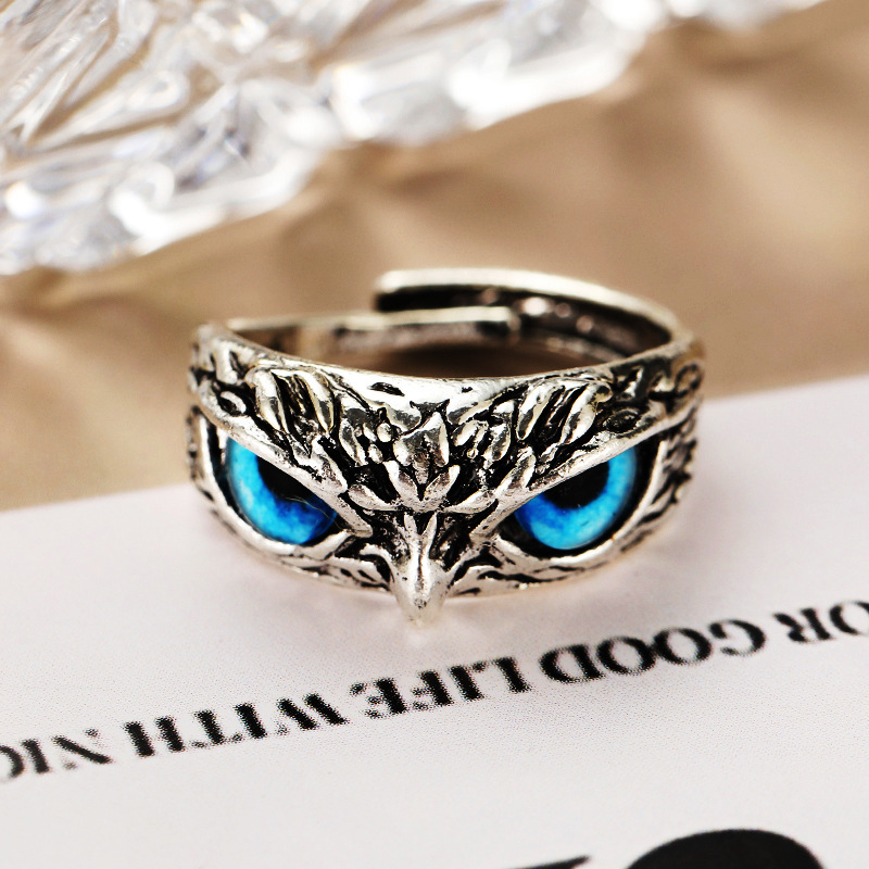 Vintage Style Owl Alloy Plating Open Ring 1 Piece