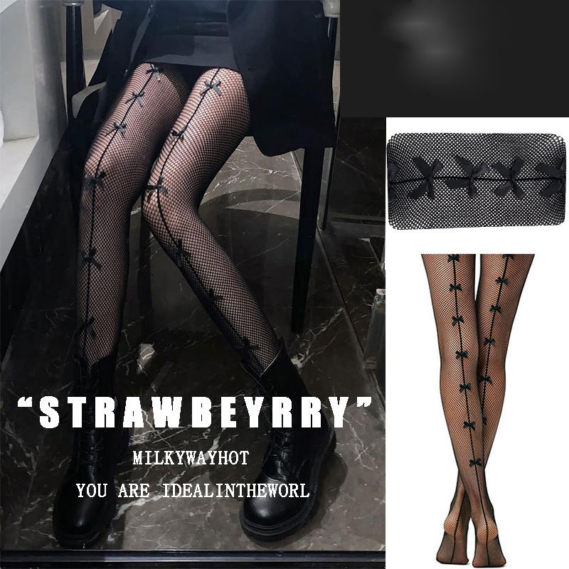 Womenu0027S Sexy Solid Color Nylon Bow Front Socks