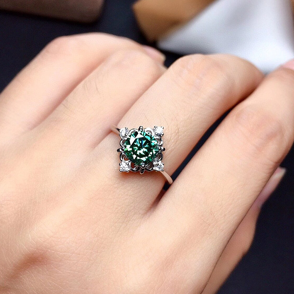 Glam Geometric Copper Rings Inlay Zircon Copper Rings