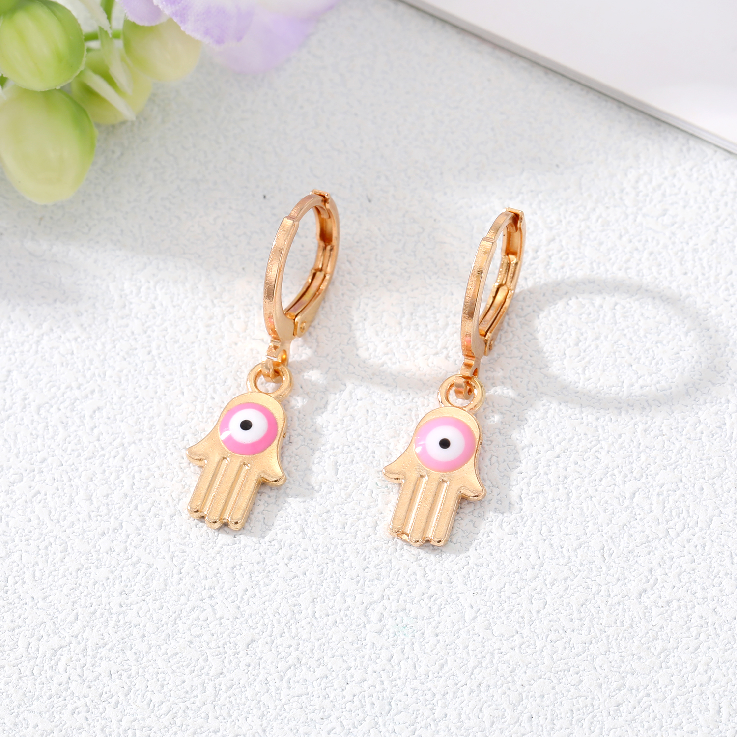 Fashion Devilu0027S Eye Palm Alloy Plating Drop Earrings 1 Piece