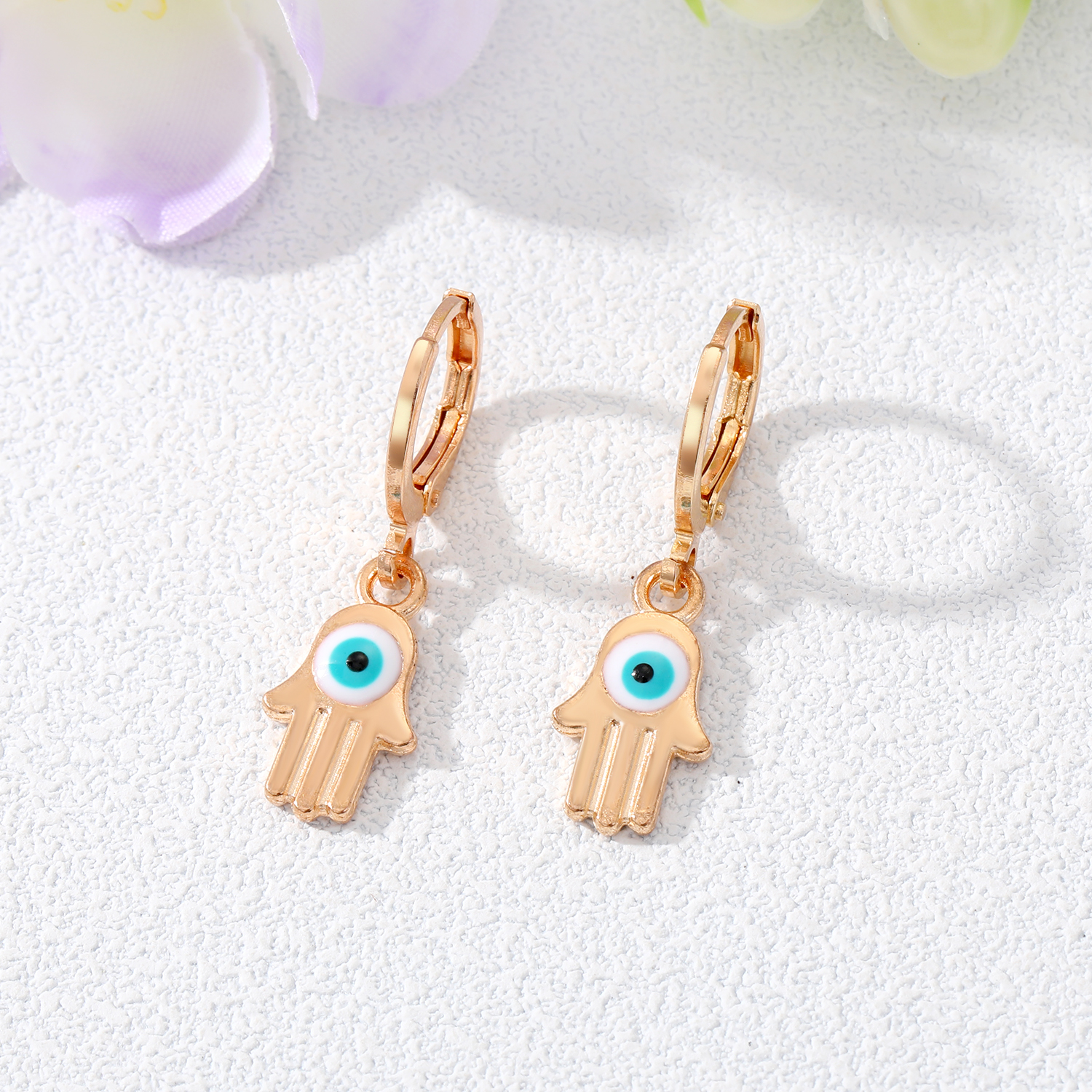 Fashion Devilu0027S Eye Palm Alloy Plating Drop Earrings 1 Piece