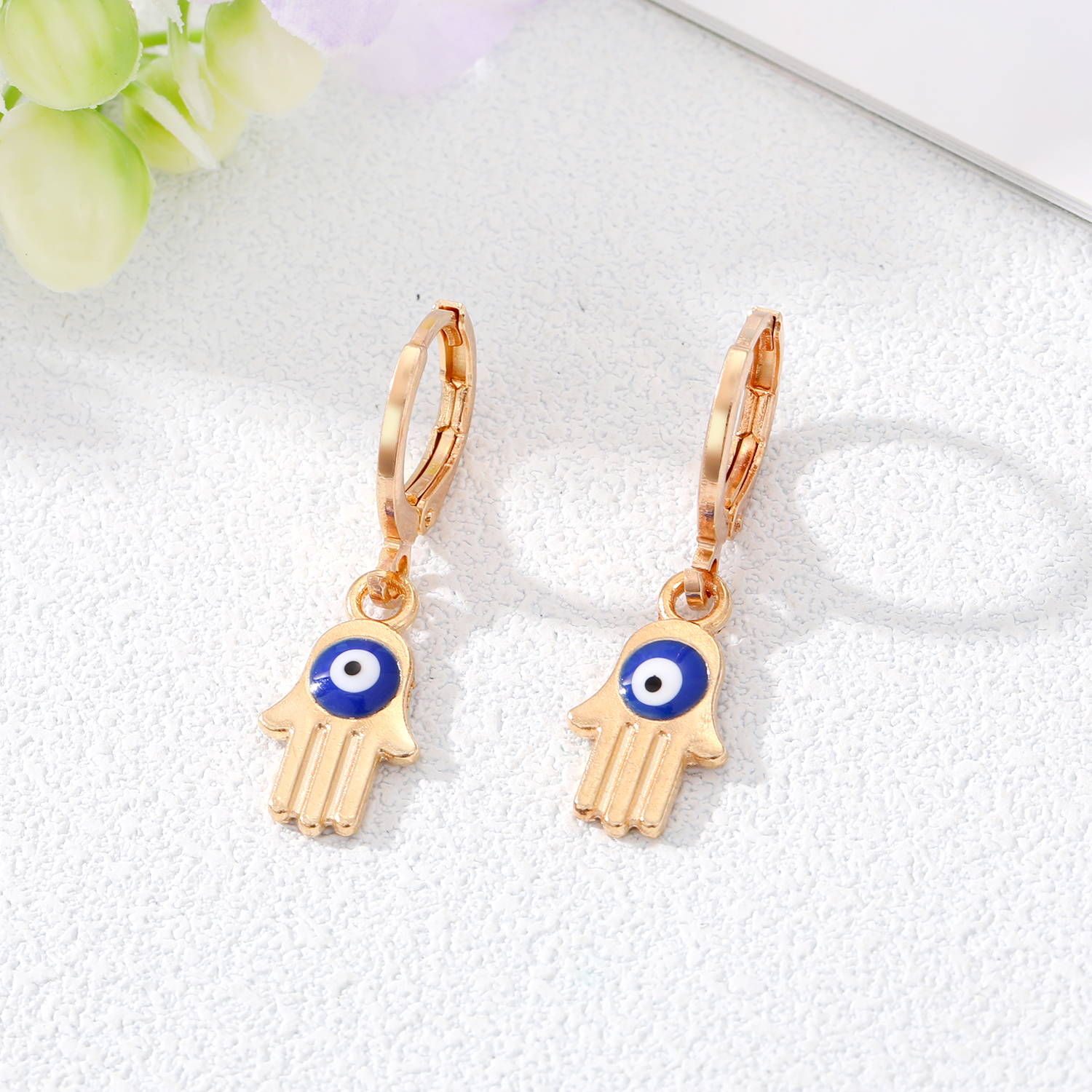 Fashion Devilu0027S Eye Palm Alloy Plating Drop Earrings 1 Piece
