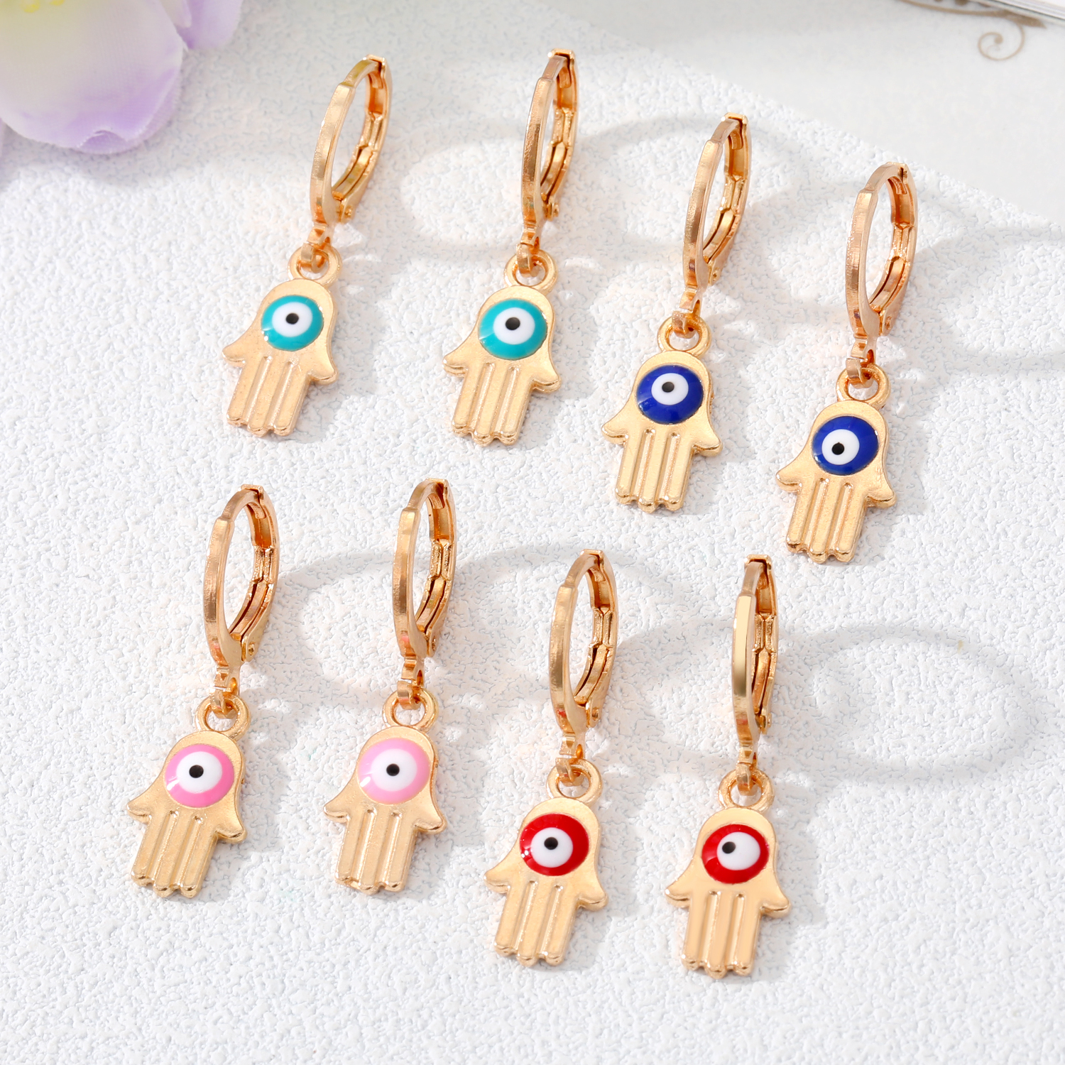 Fashion Devilu0027S Eye Palm Alloy Plating Drop Earrings 1 Piece
