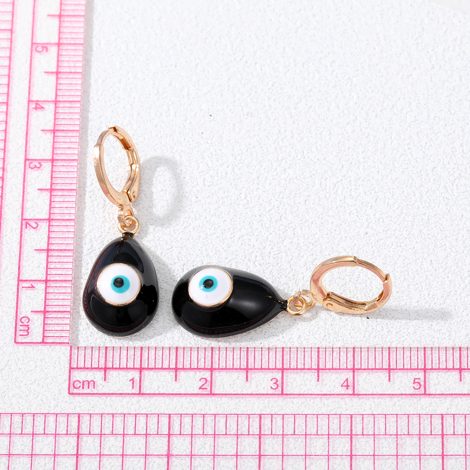 Fashion Devilu0027S Eye Water Droplets Alloy Enamel Earrings 1 Piece