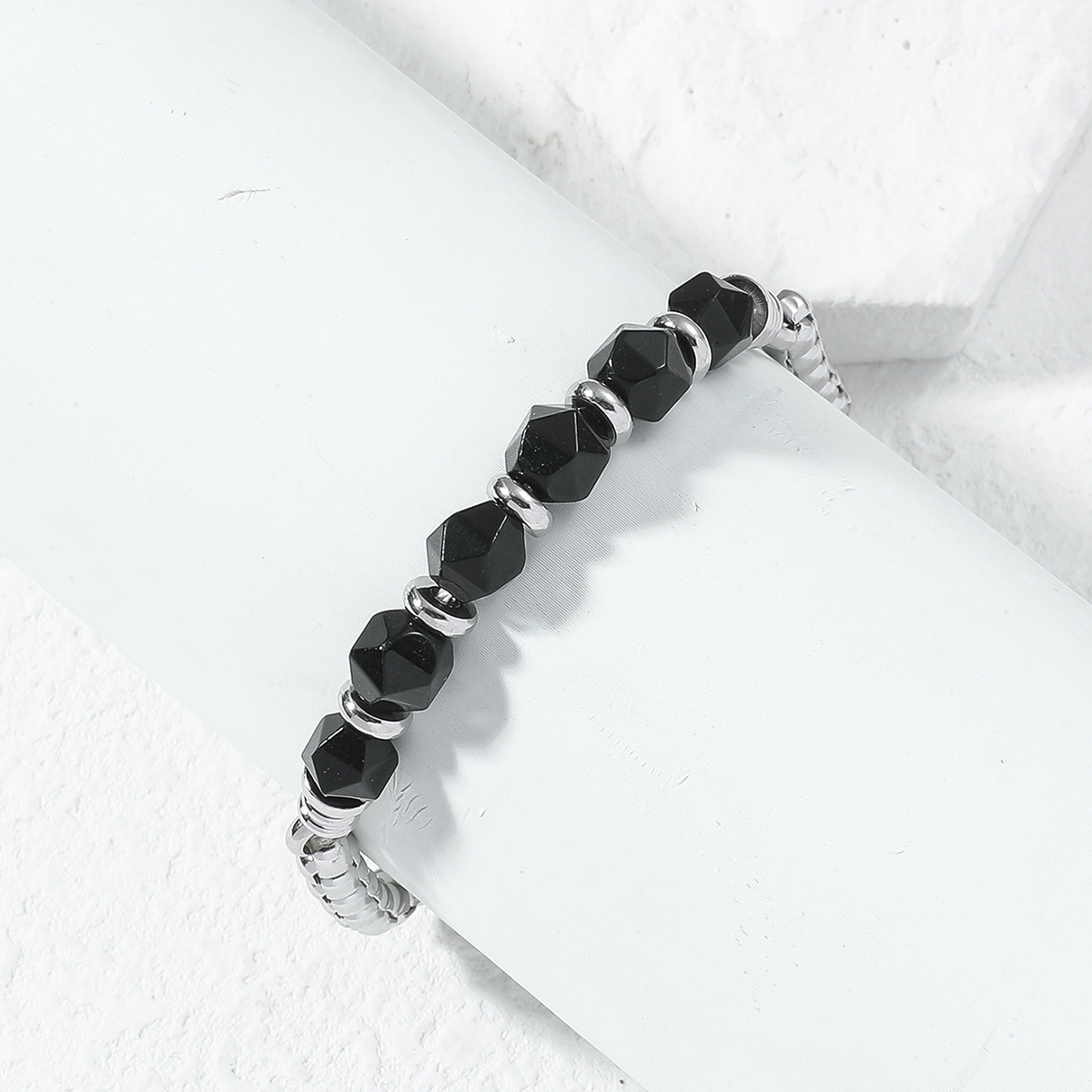 Simple Style Stainless Steel Bracelets Beaded Plating Stainless Steel Bracelets 1 Piece