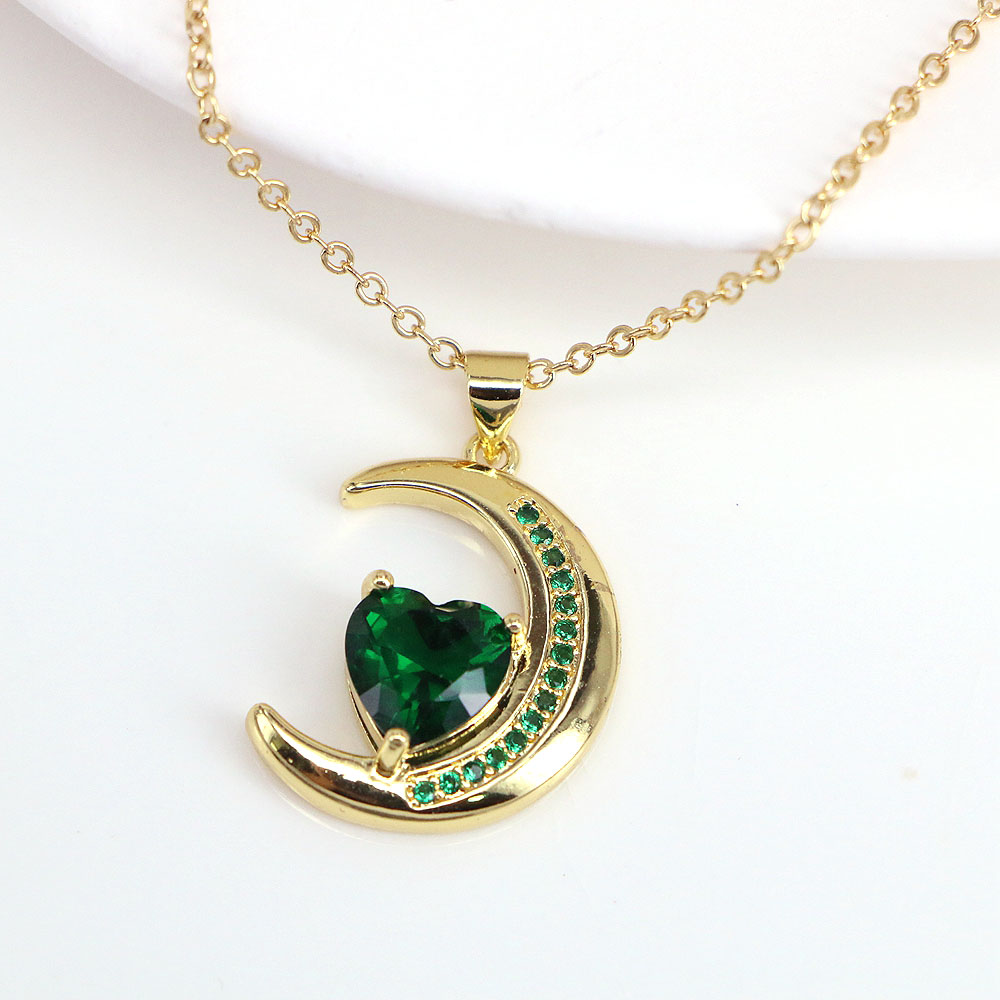 Fashion Heart Shape Butterfly Copper Necklace Inlay Zircon Copper Necklaces 1 Piece