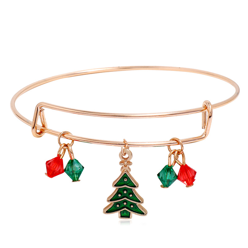 Cartoon Style Santa Claus Elk Alloy Plating Bangle 1 Piece