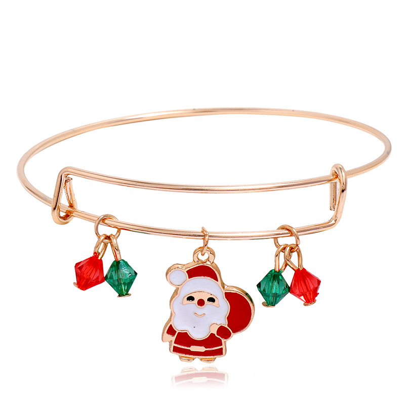 Cartoon Style Santa Claus Elk Alloy Plating Bangle 1 Piece