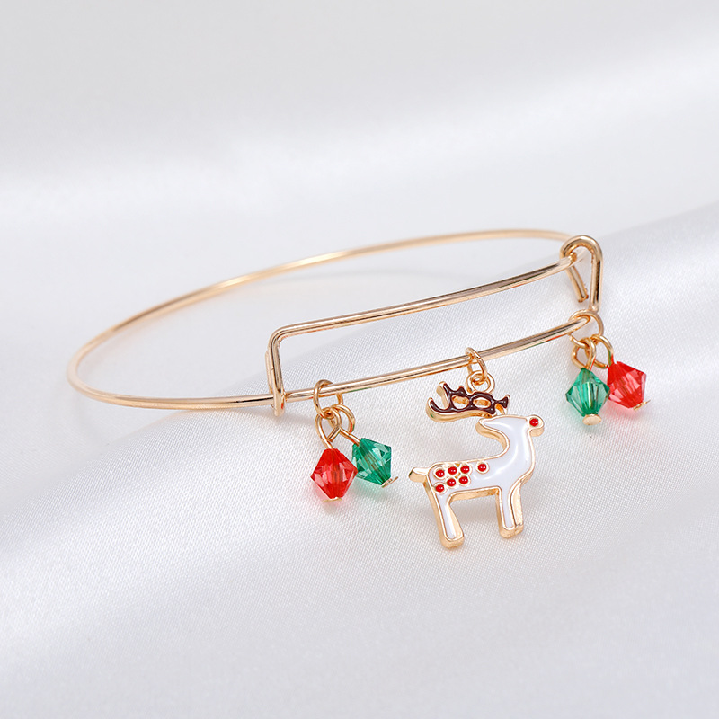 Cartoon Style Santa Claus Elk Alloy Plating Bangle 1 Piece