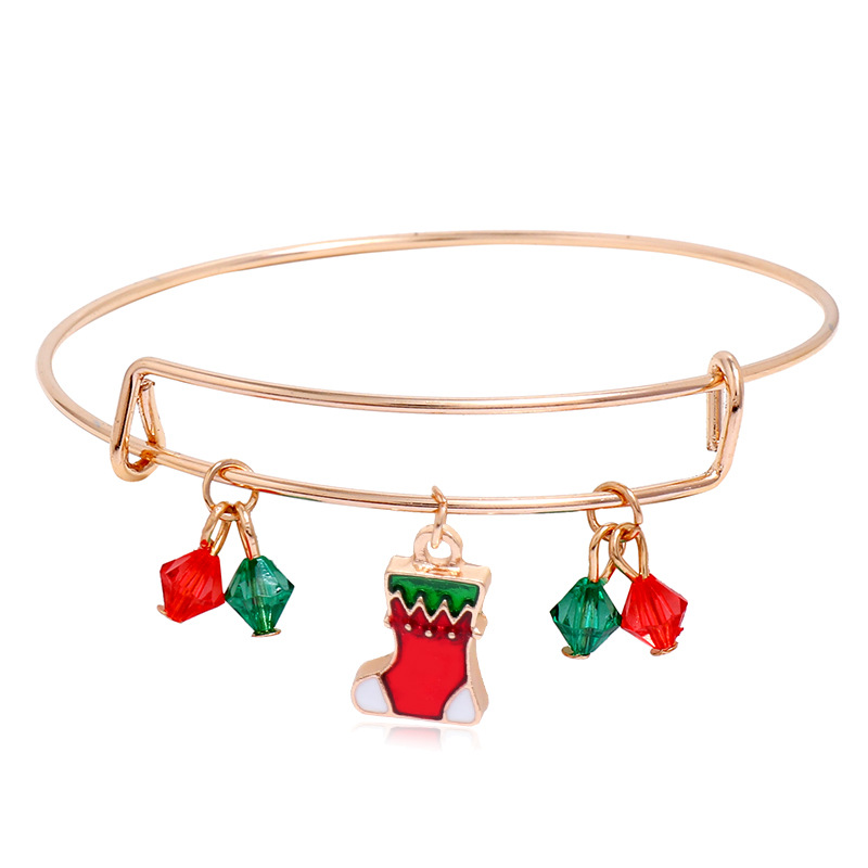 Cartoon Style Santa Claus Elk Alloy Plating Bangle 1 Piece