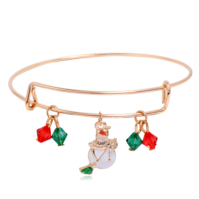 Cartoon Style Santa Claus Elk Alloy Plating Bangle 1 Piece