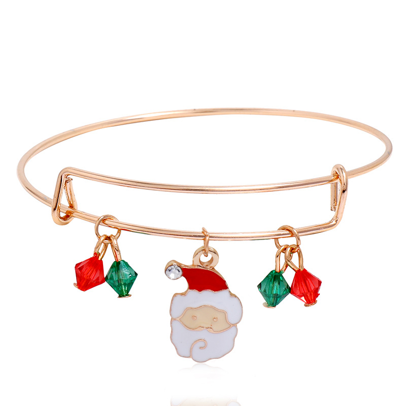 Cartoon Style Santa Claus Elk Alloy Plating Bangle 1 Piece